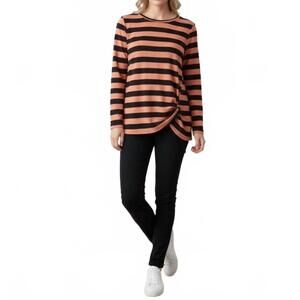 NEW LES AMIS crewneck striped sweater in black